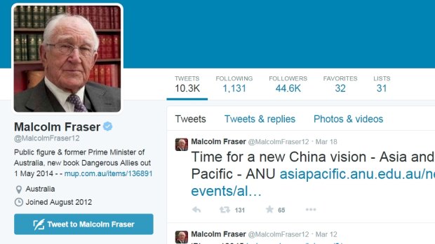 Malcolm Fraser's Twitter page @MalcolmFraser12.