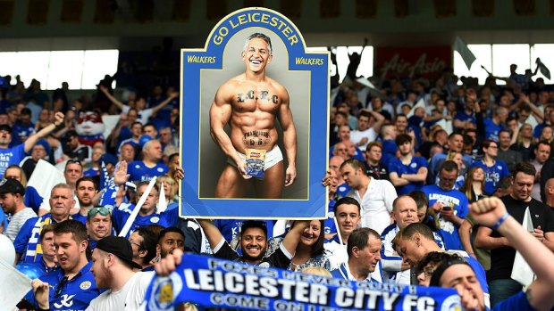 Keeping him to his word: Leicester City fans continually reminded Gary Lineker of his bet last season.
