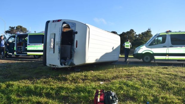The coach rolled near Busselton with ten children on board.
