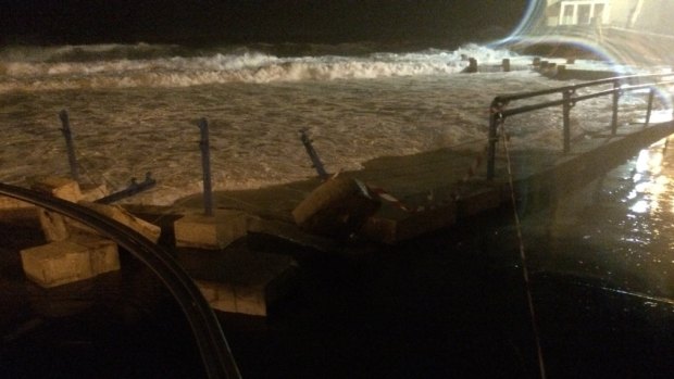 Wave damage at the south end of Coogee Beach