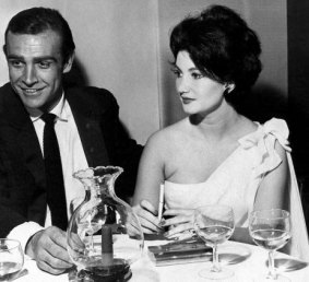Sean Connery and Zena Marshall at  a 'Dr No' film screening after-party.