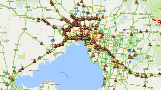 An indication of traffic issues this weekend from the VicRoads website. 