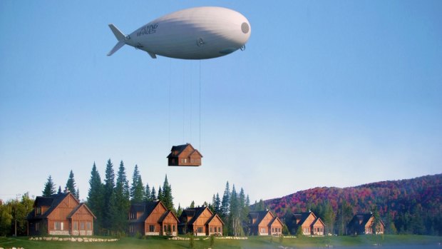What's different about the Flying Whale is the combined benefit of the blimp being able to lift an industry-leading 60 tons, but without any requirement for mooring pylons.