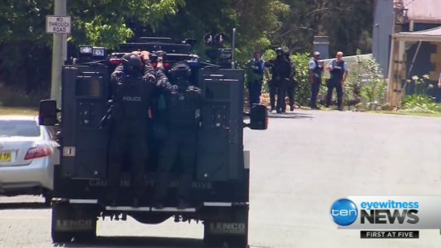 Police on the streets of Picton following the shooting on Wednesday afternoon.