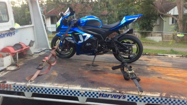 This motorbike was seized by police on Wednesday evening.