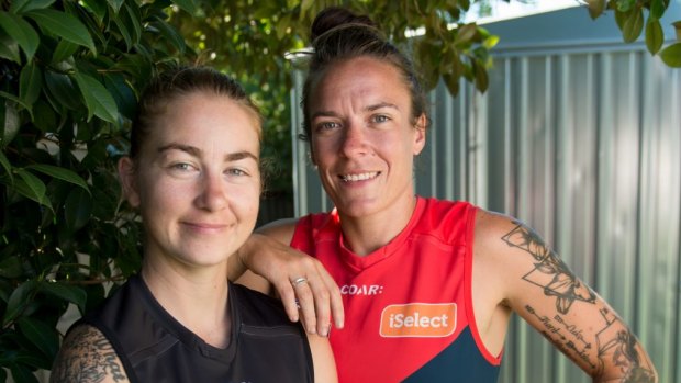 There'll be no love lost on Saturday when  Penny Cula-Reid (left) and Mia-Rae Clifford go head to head in the Melbourne v Collingwood game. 