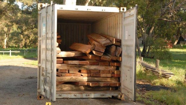 More than $45m worth of meth has been found hidden in logs imported from Africa. 