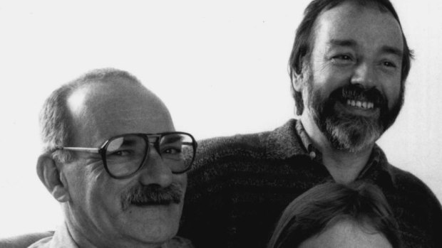 Peter Bonsall-Boone (far left) and Peter de Waal (far right) in 1990. Their publishing ventures, along with the establishment of Phone-a-Friend, will be long remembered.

