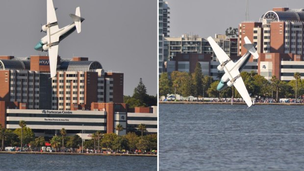 The Grumman sea plane crashed into the Swan River on Australia, killing its two occupants.