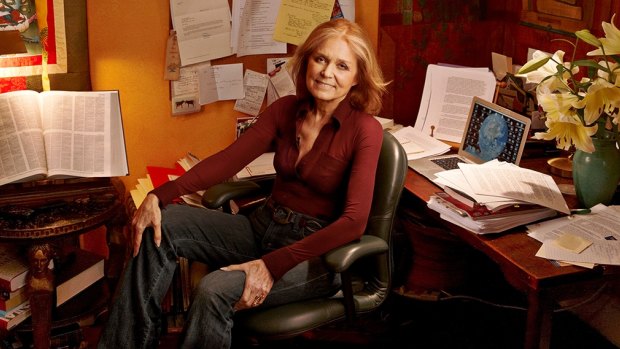 Gloria Steinem in her office.