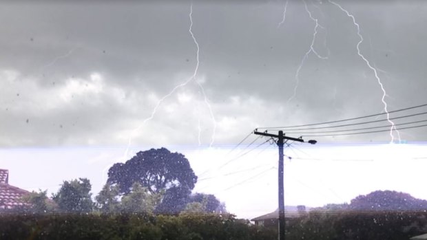 Lightning over Altona on Friday afternoon.