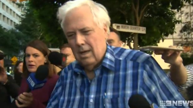 Clive Palmer outside the Federal Court in Brisbane on Tuesday.