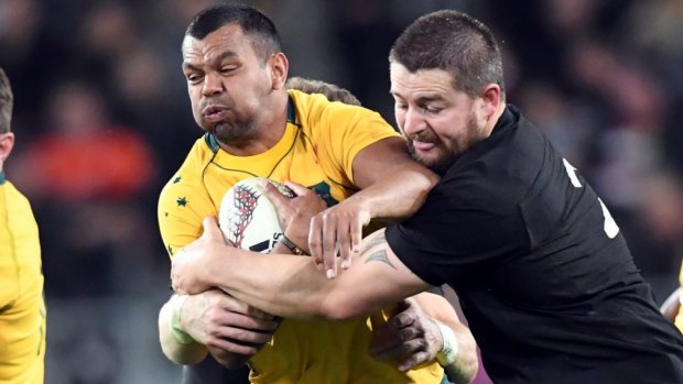 Almost: Kurtley Beale was nearly Australia's hero, scoring a try in the 76th minute in Dunedin.