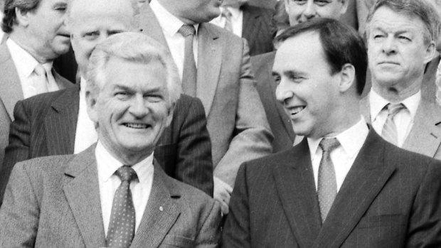 Prime Minister Bob Hawke (left) famously pledged to end child poverty.