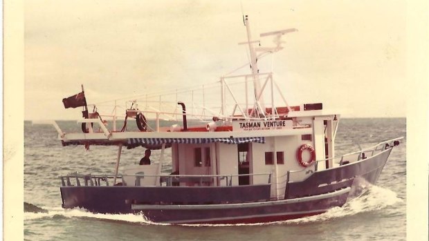 Their first vessel the Tasman Venture, which they bought in 1986.