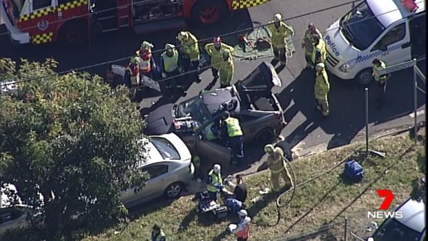 A man in his 50s has died in a crash in Cabramatta. 