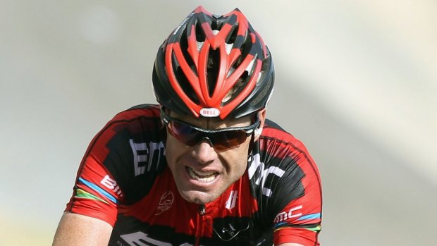 Cadel Evans races in the 2011 Tour de France.