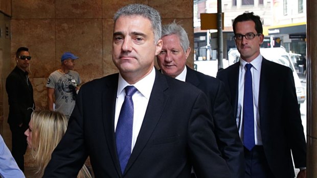 Paul Nicolaou arrives at the ICAC inquiry for questioning into his dealings with Australian Water Holdings.