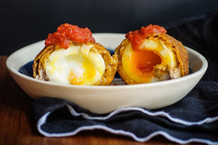 Bloody Mary pork scotch eggs