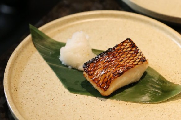 Gindara saikyo-yaki (miso-marinated Patagonian toothfish).