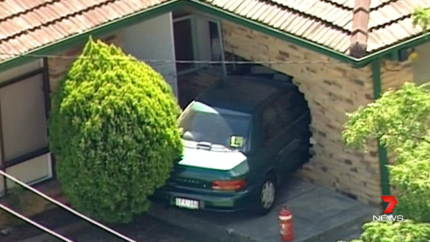 A car displaying L plates has crashed through a Clayton South home.