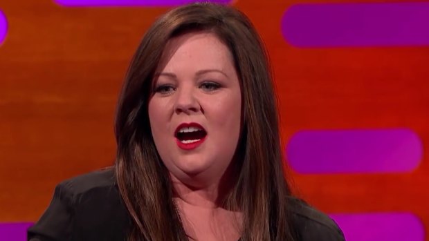 Melissa McCarthy struggled to explain two awkward headshots from years gone by that were unearthed by the Graham Norton Show.