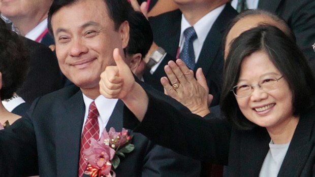 Taiwanese President Tsai Ing-wen, right, and Legislative Speaker Su Jia-chyuan, during National Day celebrations in October.