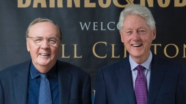 Former US president Bill Clinton, right, and author James Patterson.