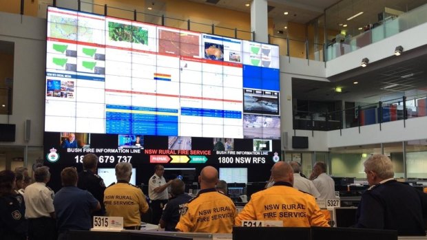 New South Wales RFS officers tour the State Operations Centre.