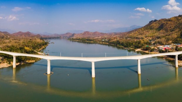 The Laos to China railway includes a new bridge over the Mekong.