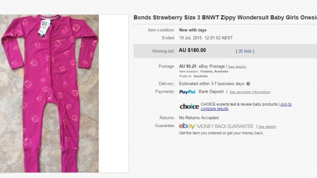 A Bonds "Unicorn" Wondersuit sold online for $180, eight times the 2015 price. This design hasn't been re-released. Yet.