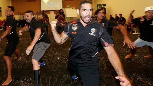 'A legacy for the future': Greg Inglis leads the Indigenous All Stars in practising their new war dance.