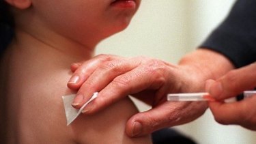 A child getting vaccinated.