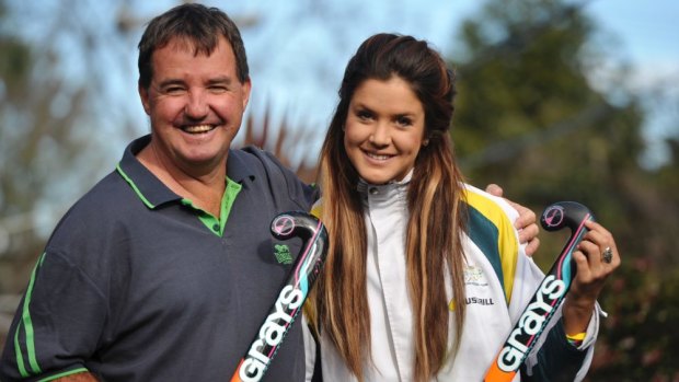 Anna Flanagan with her father Fred at home in Canberra last year.