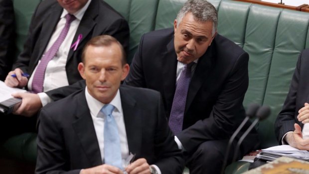 Breaking promises: Prime Minister Tony Abbott and Treasurer Joe Hockey.