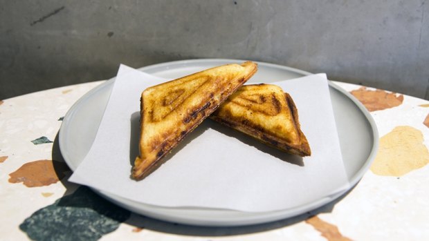 The famous yabby jaffle.  at Monster Kitchen and Bar.