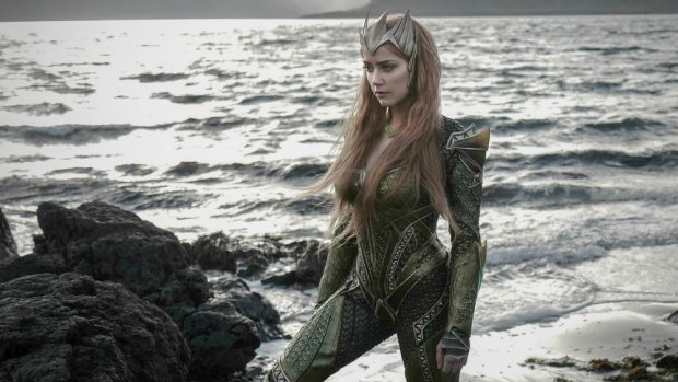 Amber Heard in costume for her new film, <i>Aquaman</i>, which will film on the Gold Coast.