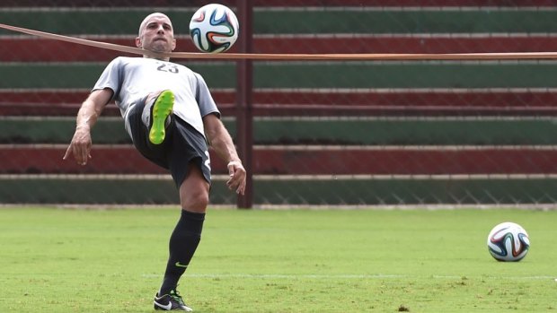 Midfielder Mark Bresciano prepares for the Socceroos’  opening World Cup match. 