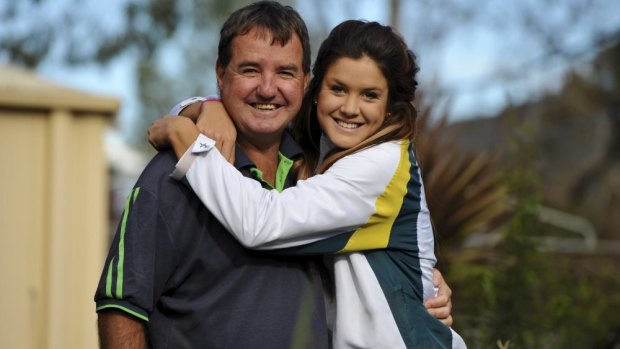 Anna Flanagan, back home in Canberra to celebrate her father Fred's birthday.
