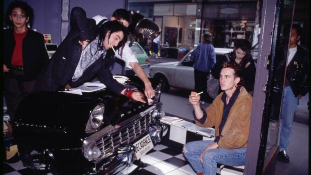 Devine Decadence hairdressing in Greville Street, Prahran in 1989.  