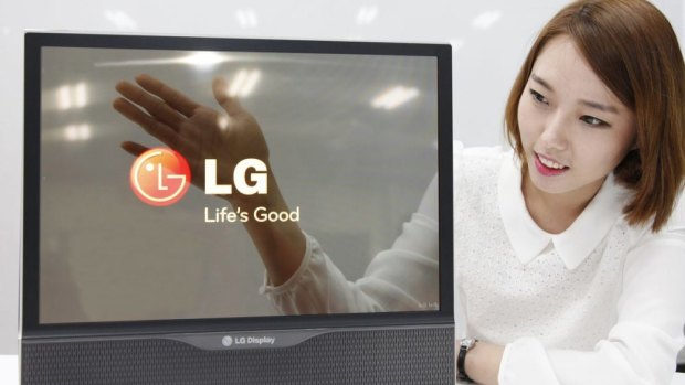 This 18-inch OLED panel from LG Display is both flexible and transparent. It has 30% transmittance, a big improvement over the 10% transmittance of current LCD tech, LG says.