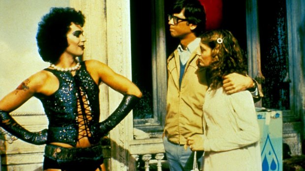 Tim Curry, Barry Bostwick and Susan Sarandon in a scene from the 1975 film 'The Rocky Horror Picture Show'.