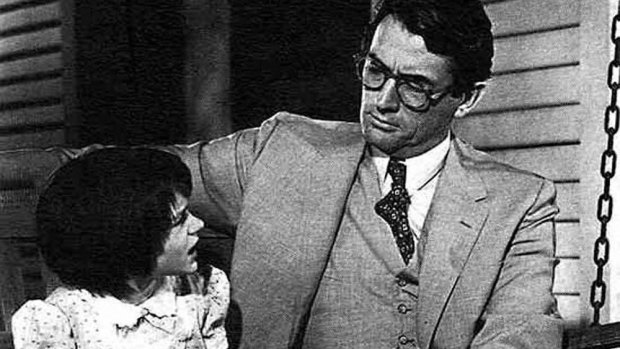 Mary Badham and Gregory Peck  in the 1962 Academy Award-winning film version of To Kill a Mockingbird.  The work is to be staged on Broadway.