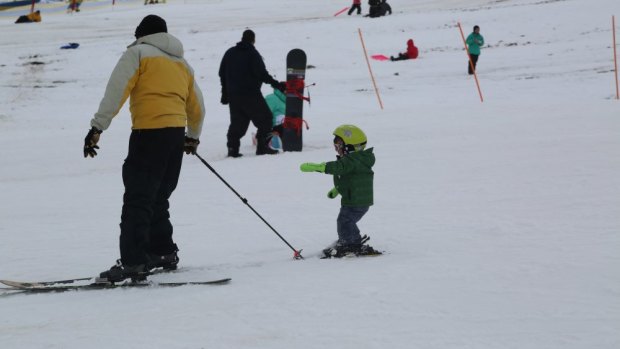 Parents and their kids are among those hitting the slopes this weekend.