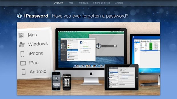 Secure: A screenshot of 1Password.