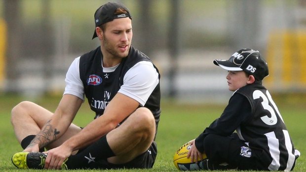 Collingwood's Brent Macaffer (left) is just seven years old.