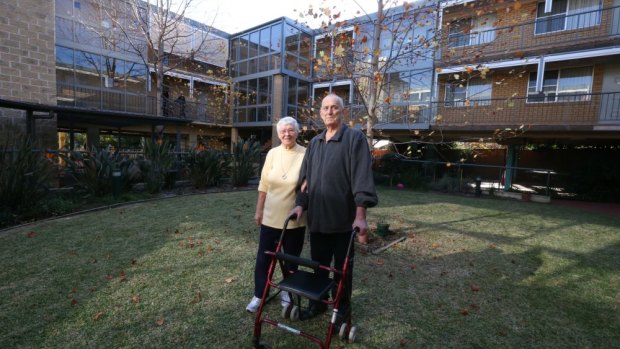 "I've got everything I need here": Edith Rose and Don Orr at Presbyterian Aged Care, Haberfield. 