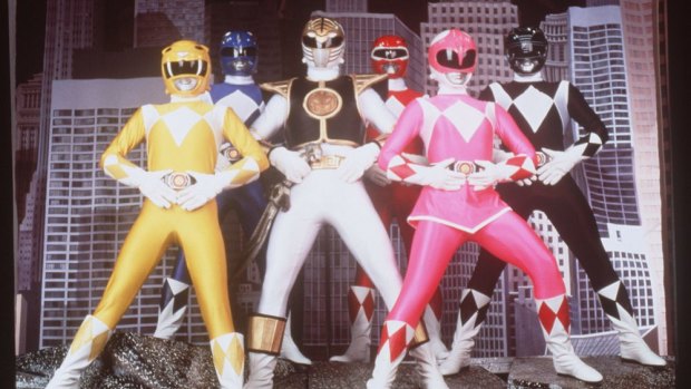 Spandex-clad heroes ... The Power Rangers as they were in the 1990s.