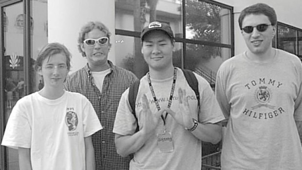 Posse: Seth McGann, Andrew Reiter, Dug Song, and Jan Koum at the DefCon hacker convention in Las Vegas, Nevada, 1999.