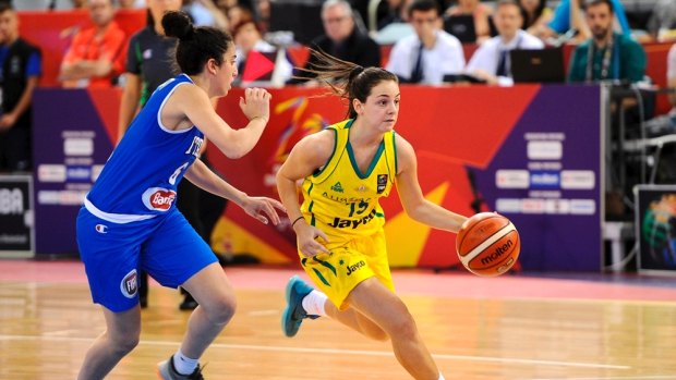 Courting success: Monique Conti in action for the Australian under-17 team.
